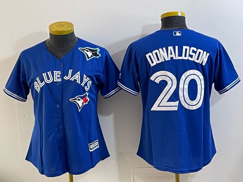 Women 2025 Nike Toronto Blue Jays #20 Donaldson Blue Game MLB Jersey 04->women mlb jersey->Women Jersey